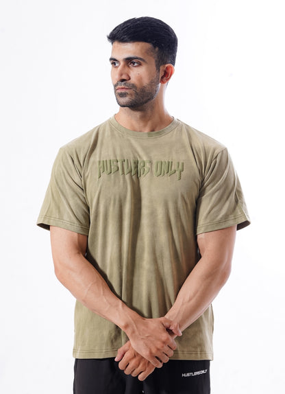 Drippy Acid Wash Green T-shirt For Workout | HustlersOnlyUK