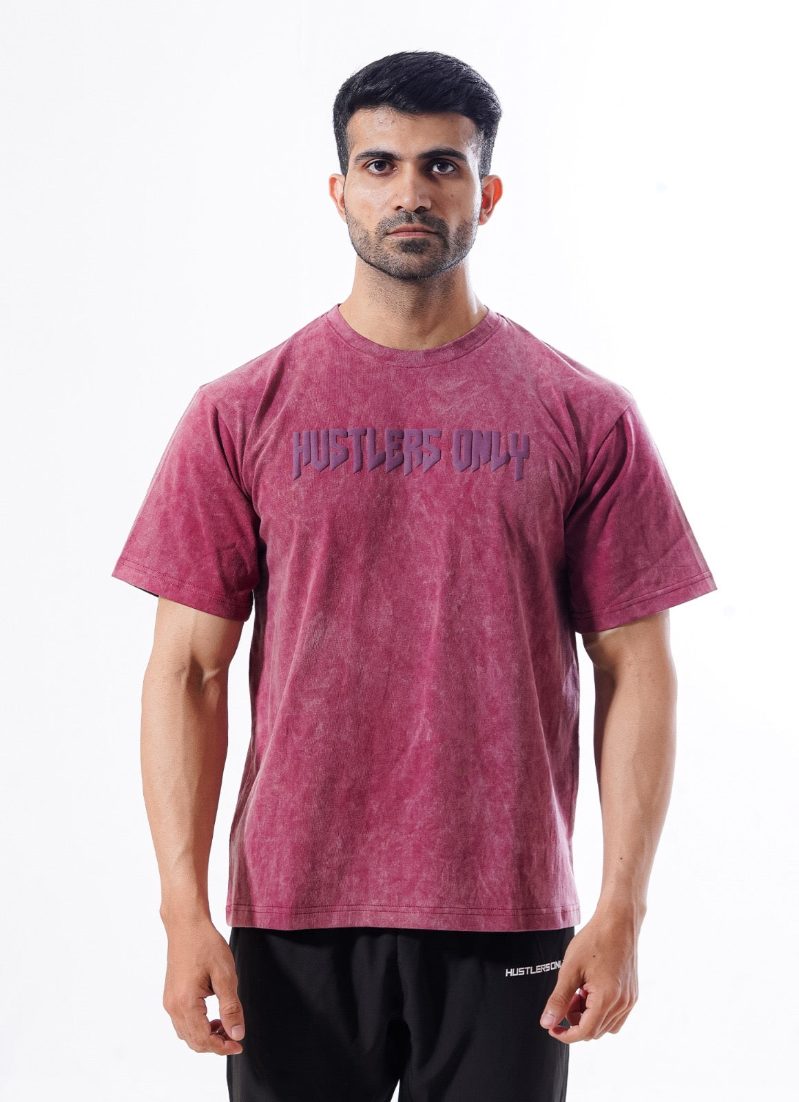 Drippy Acid Wash Maroon T-shirt For Men | HustlersOnlyUK