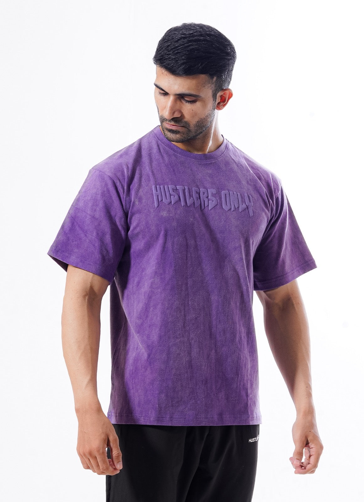 Drippy Acid Wash Purple T-shirt For Men | HustlersOnlyUK