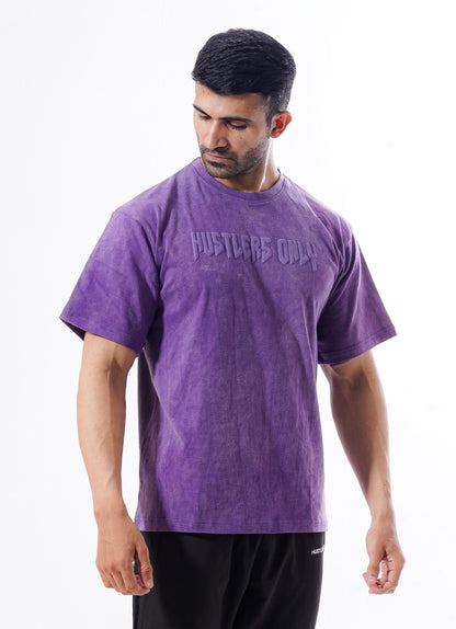 Drippy Acid Wash Purple T-shirt For Men | HustlersOnlyUK