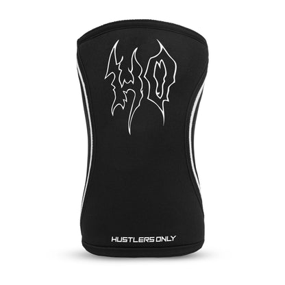 7mm Metal Knee Sleeves - Black with White Stripes