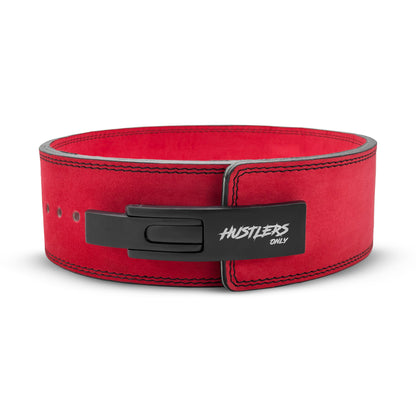10mm Suede Leather Lever Belt - Red