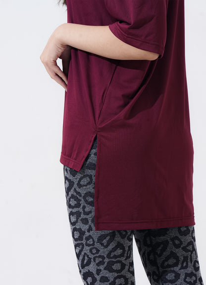 The Modest Top - Maroon