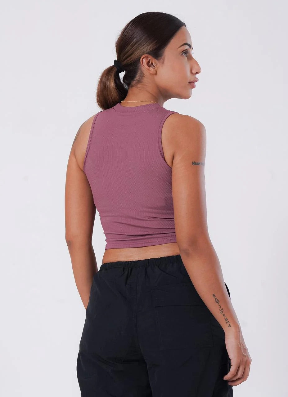 Barbie Pink IVY Ribbed Tank T-Shirt For Women | HustlersOnlyUK