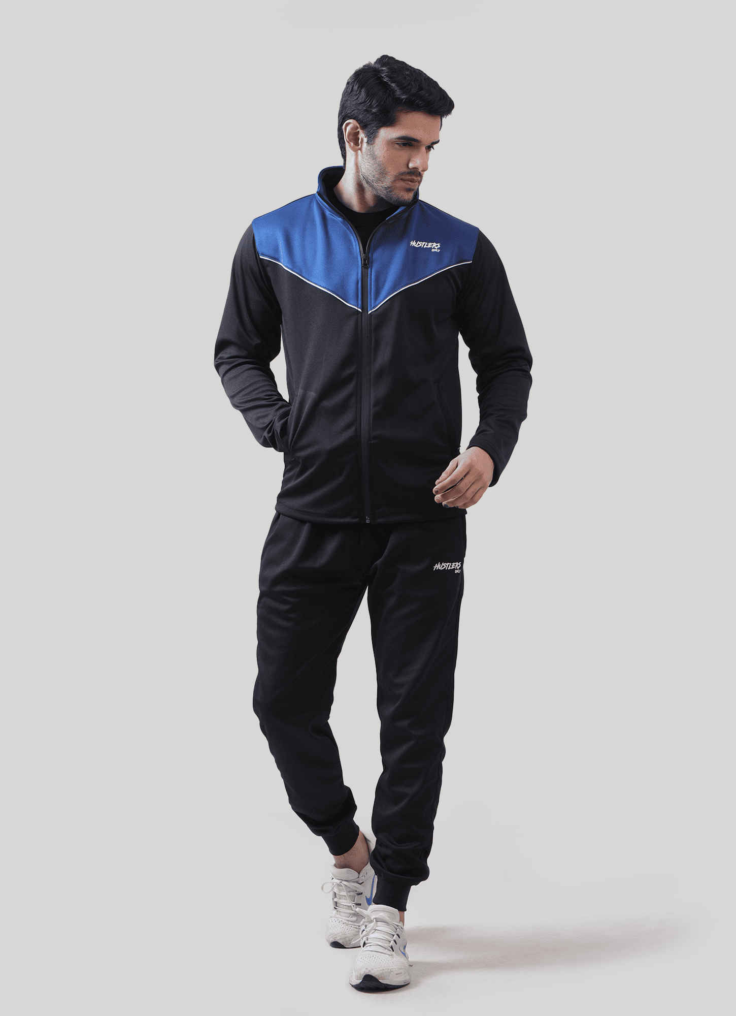 Men's Black & Blue Iconic Tracksuit | HustlersOnlyUK