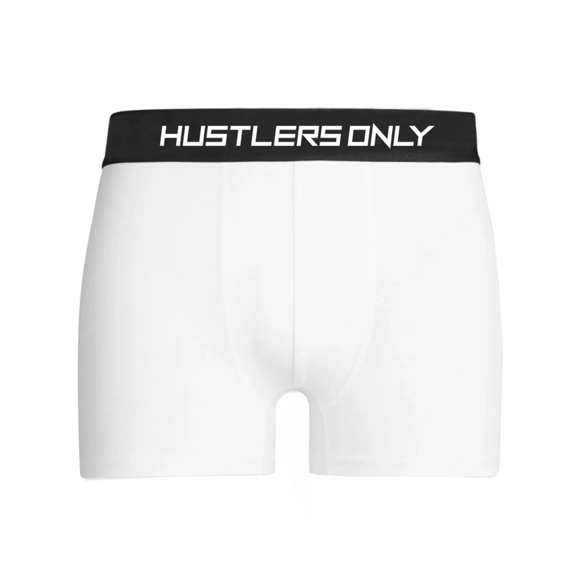 Men's White Boxer Briefs with Metallic Waistband | Hustlers Only UK