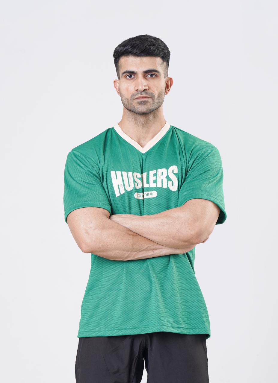 Green Mesh Basketball Tshirt for Mens | HustlersOnlyUK