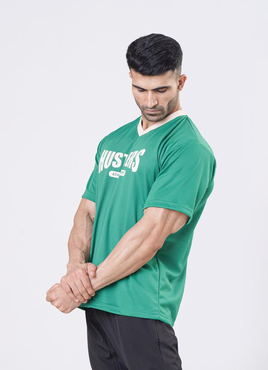 Mesh Basketball Green Tshirt  | HustlersOnlyUK