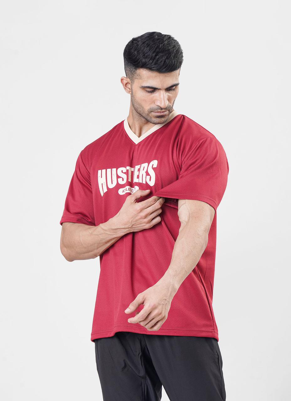 Basketball Maroon Tshirt for Mens | HustlersOnlyUK