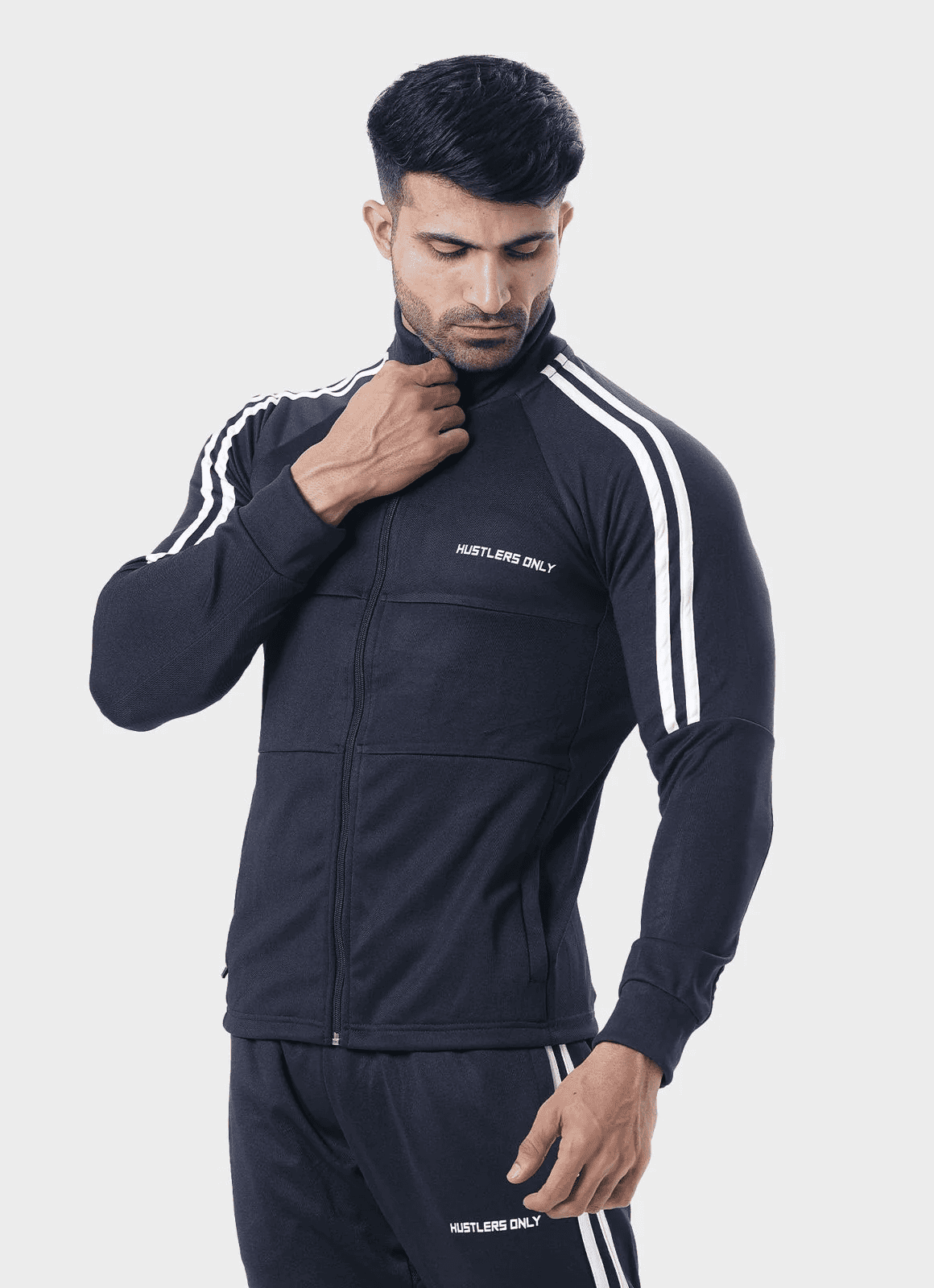 Muscle Fit Tracksuit Navy HUSTLERS ONLY UK