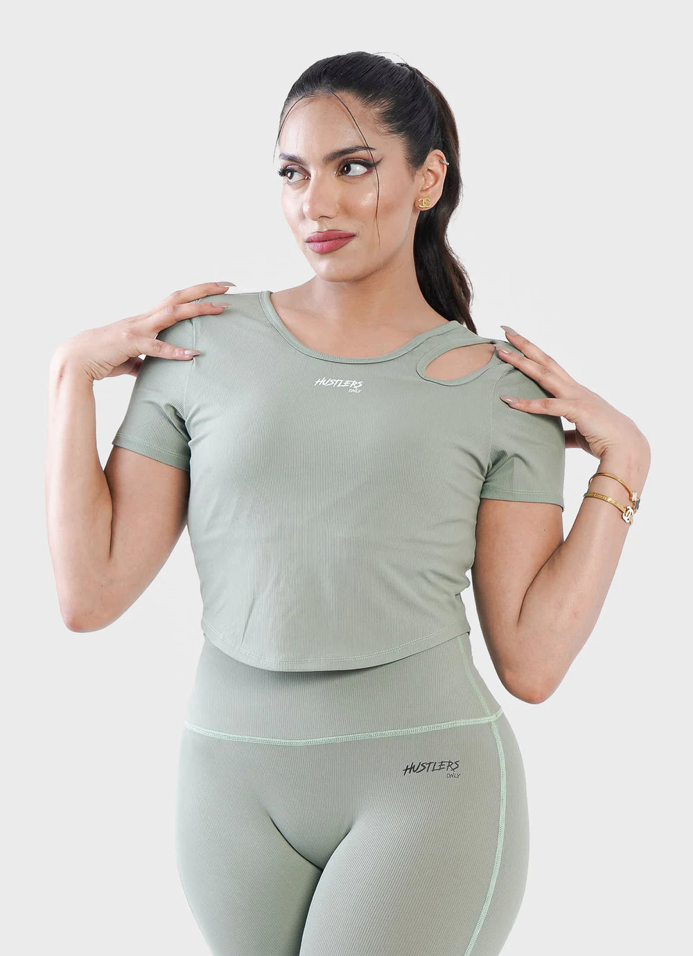 Light Green Onyx Crop TShirt For Women | HustlersOnlyUK