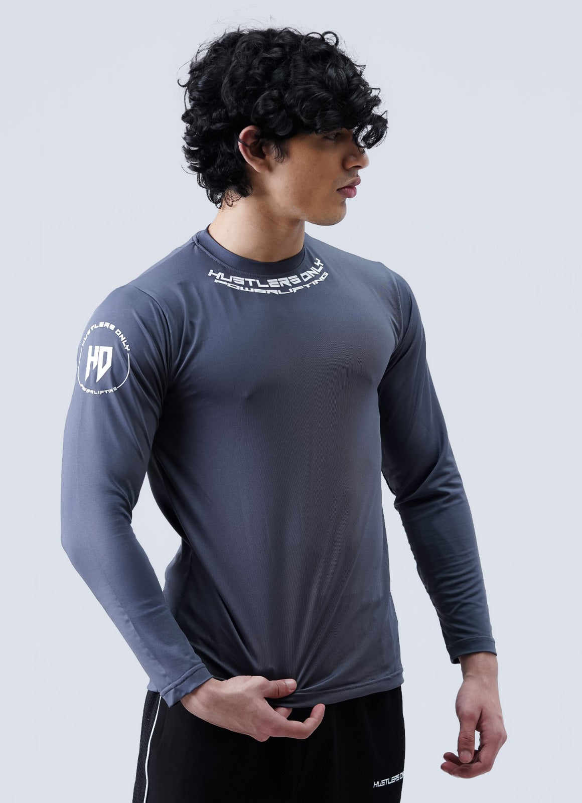 Powerlifting Full Sleeves Shirt - Steel Grey