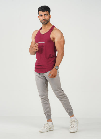 Maroon Performance Tank for Gym | HustlersOnlyUK