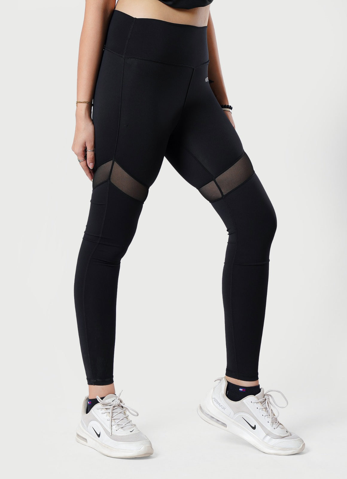 Performance Mesh Black Leggings For Gym | HustlersOnlyUK