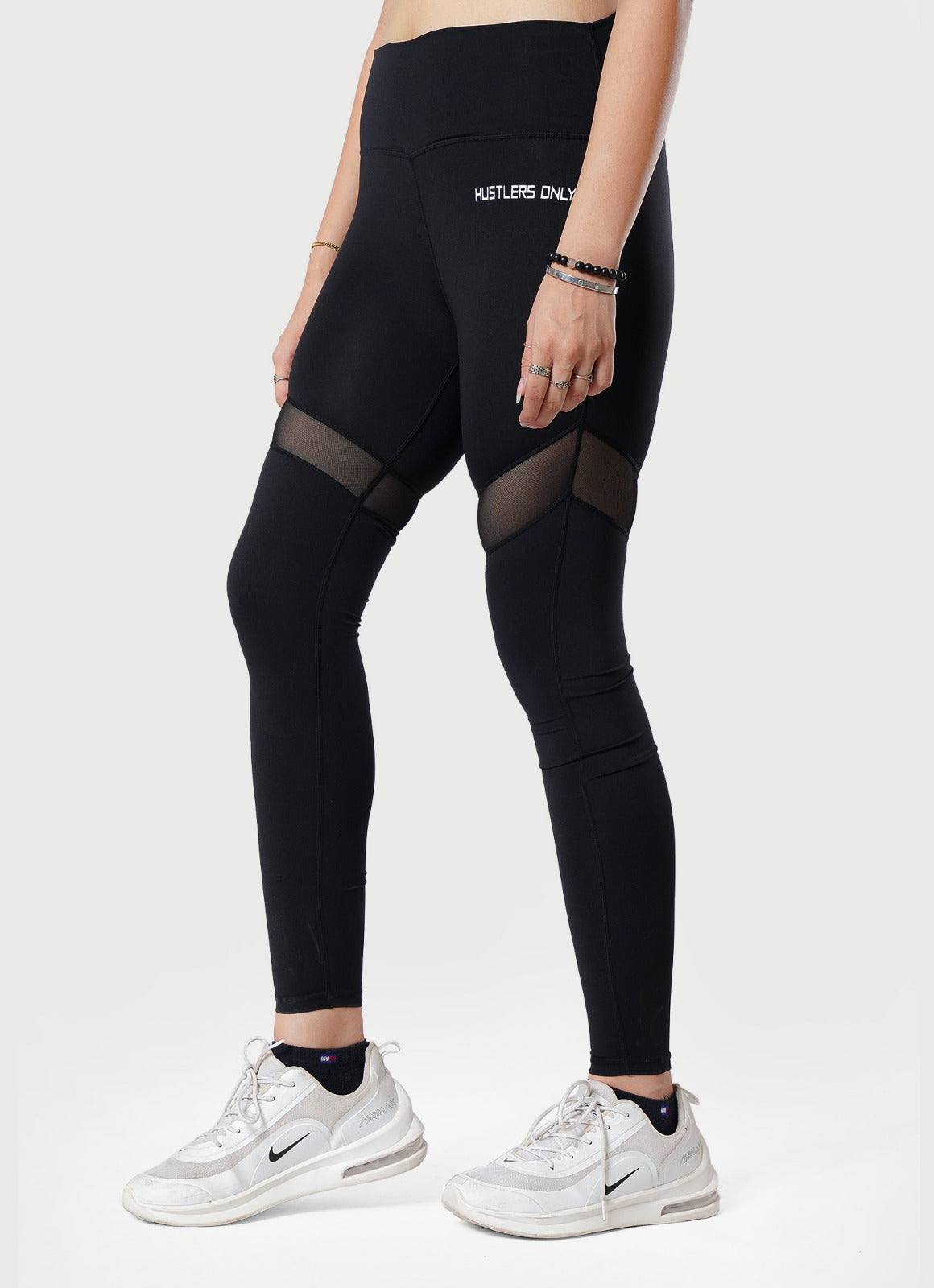 Performance Mesh Black Leggings For Workout | HustlersOnlyUK