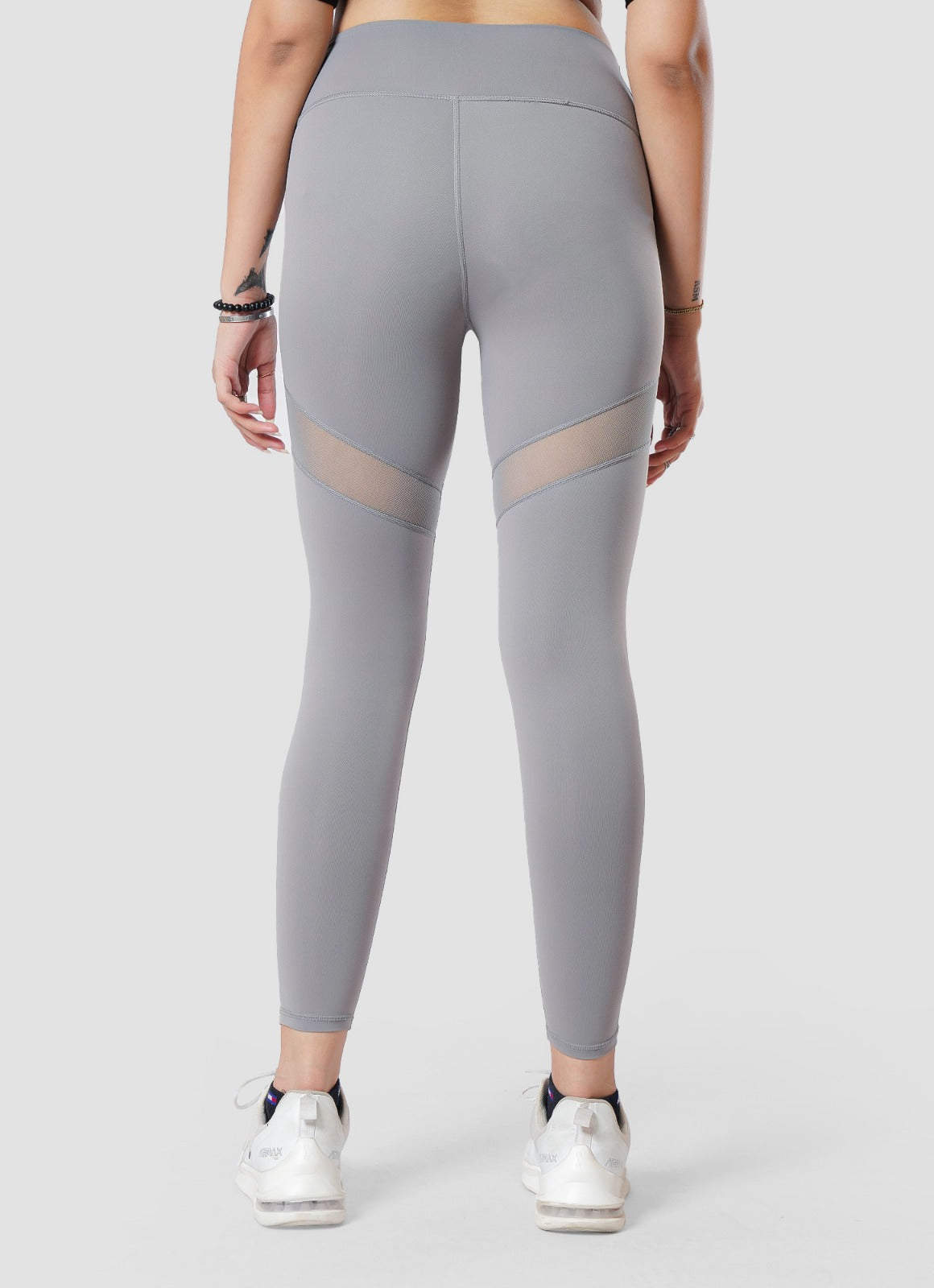 Performance Mesh Gray Leggings For Workout | HustlersOnlyUK