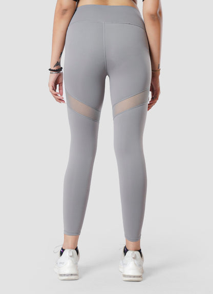 Performance Mesh Gray Leggings For Workout | HustlersOnlyUK