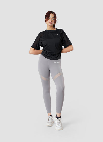 Performance Mesh Gray Leggings For Women | HustlersOnlyUK