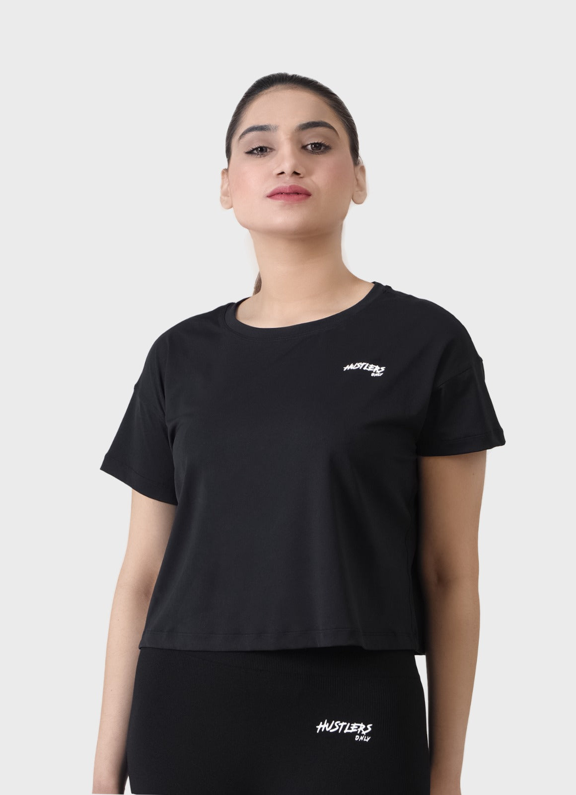 Black Rush Crop TShirt For Women | HustlersOnlyUK