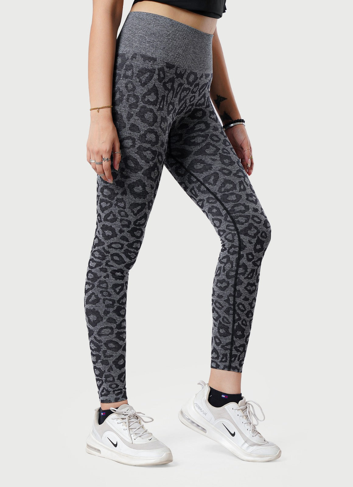 Gray Safari Seamless Leggings For Women | HustlersOnlyUK