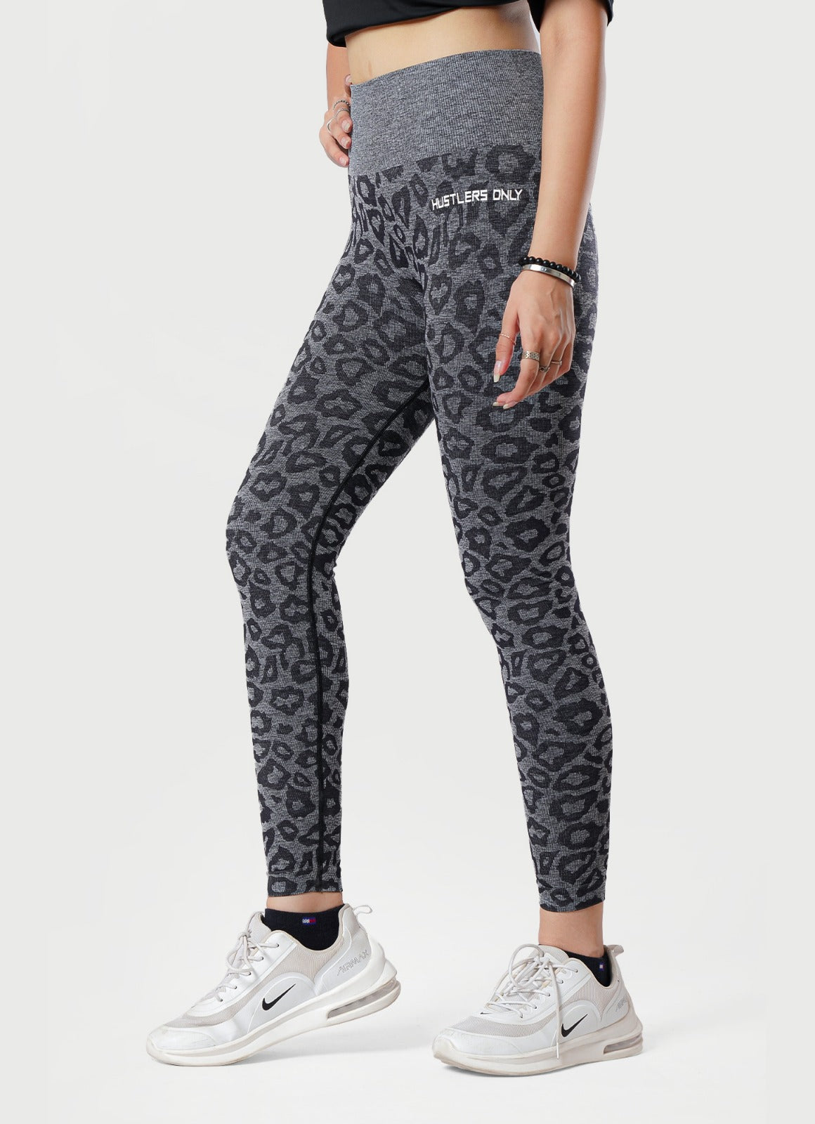 Gray Safari Seamless Leggings For Women | HustlersOnlyUK
