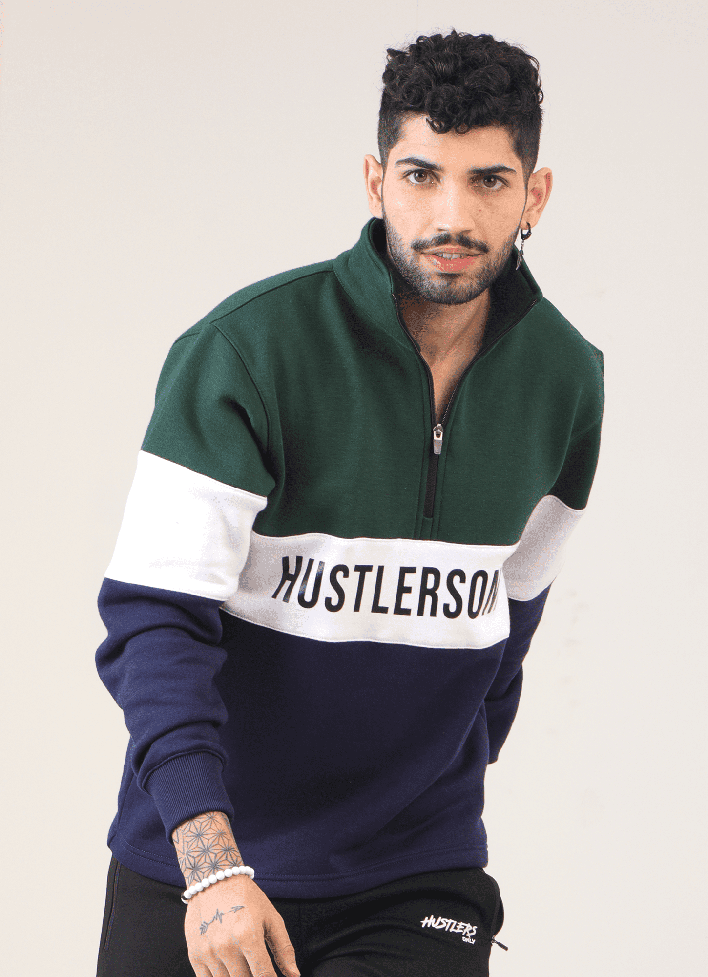 Standout Jumper Green and Navy for Men | HustlersOnlyUK