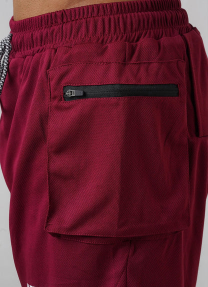 2 in 1 Cargo Shorts - Maroon