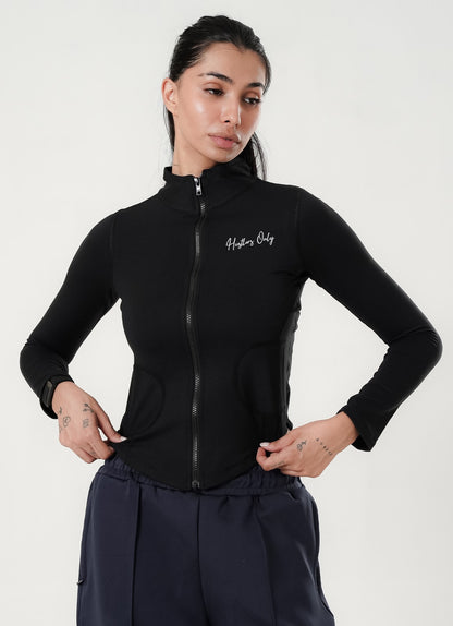 Stamina Zipper Top - Black