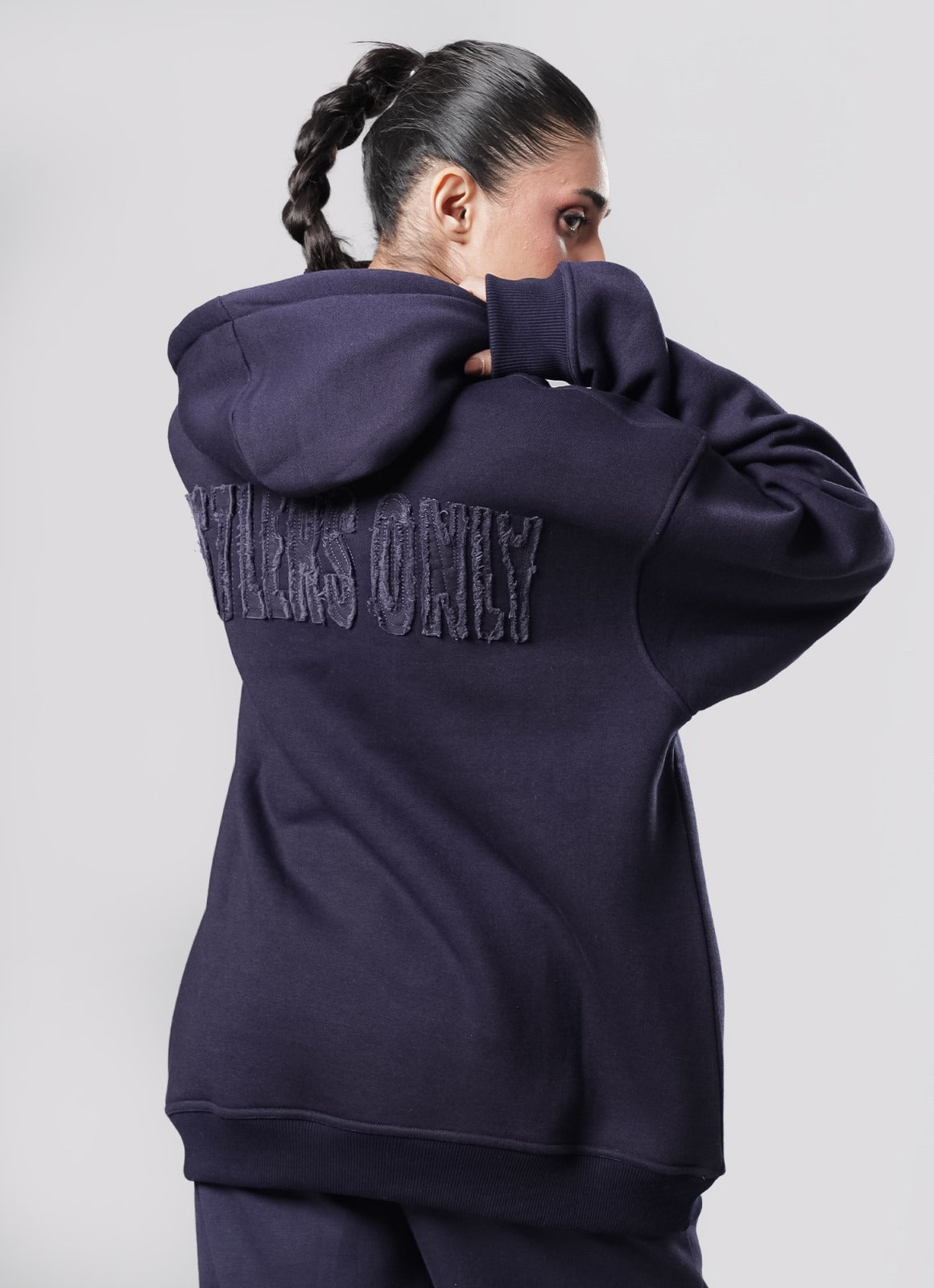 Crude Oversized Hoodie - Navy