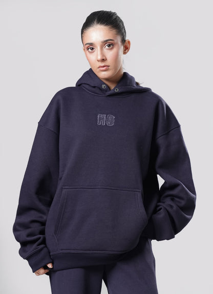 Crude Oversized Hoodie - Navy