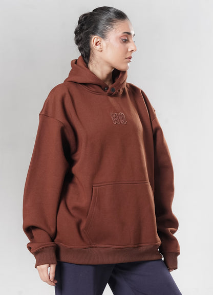Crude Oversized Hoodie - Brown