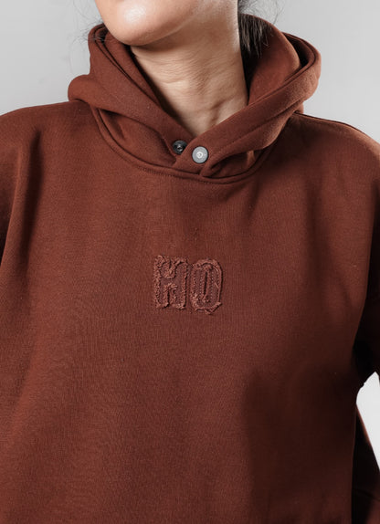 Crude Oversized Hoodie - Brown