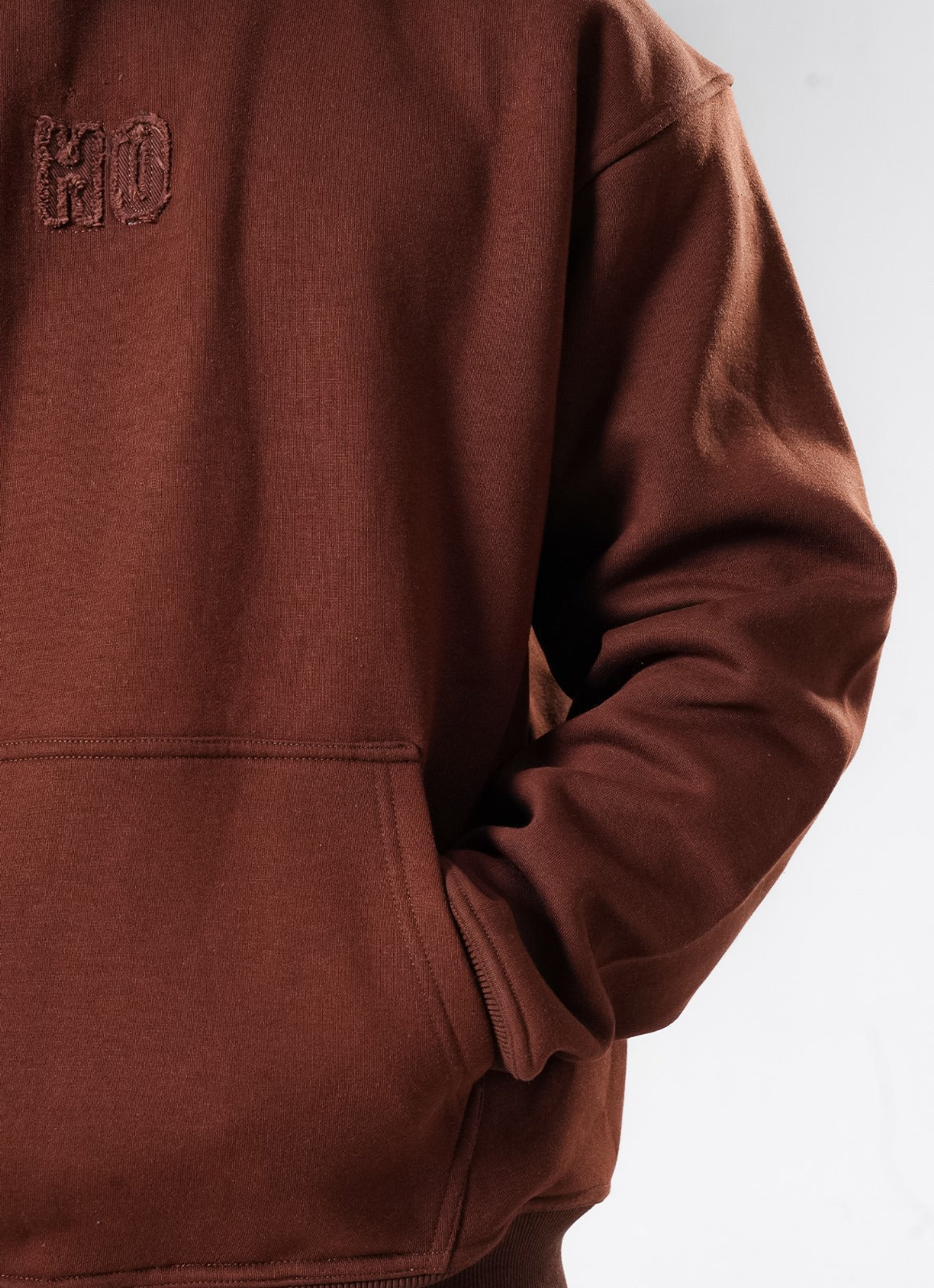 Crude Oversized Hoodie - Brown