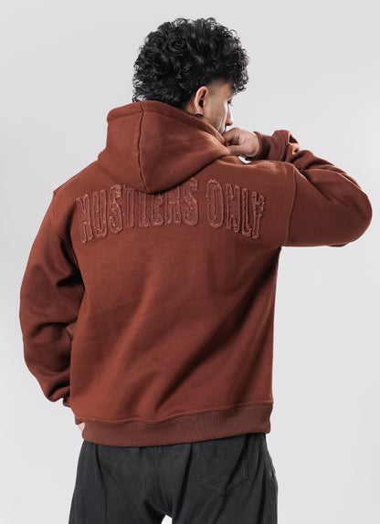 Crude Oversized Hoodie - Brown
