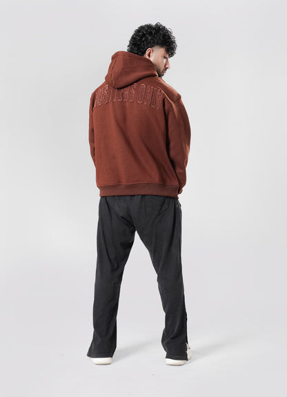 Crude Oversized Hoodie - Brown