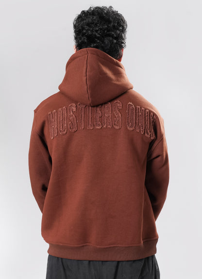 Crude Oversized Hoodie - Brown
