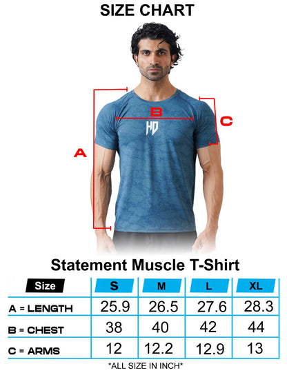 Statement Muscle Tshirt - Atlantic Blue