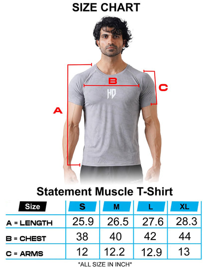 Statement Muscle Tshirt - Steel Grey