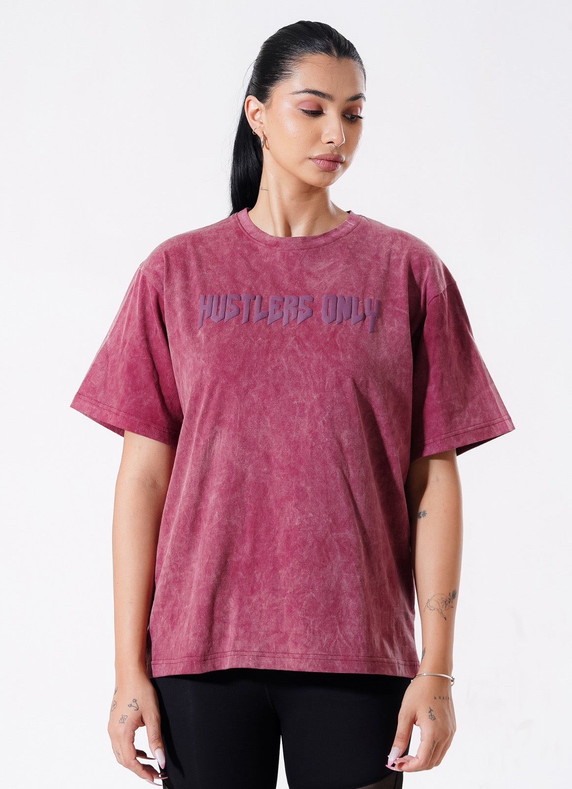 Drippy Acid Wash Tshirt - Maroon