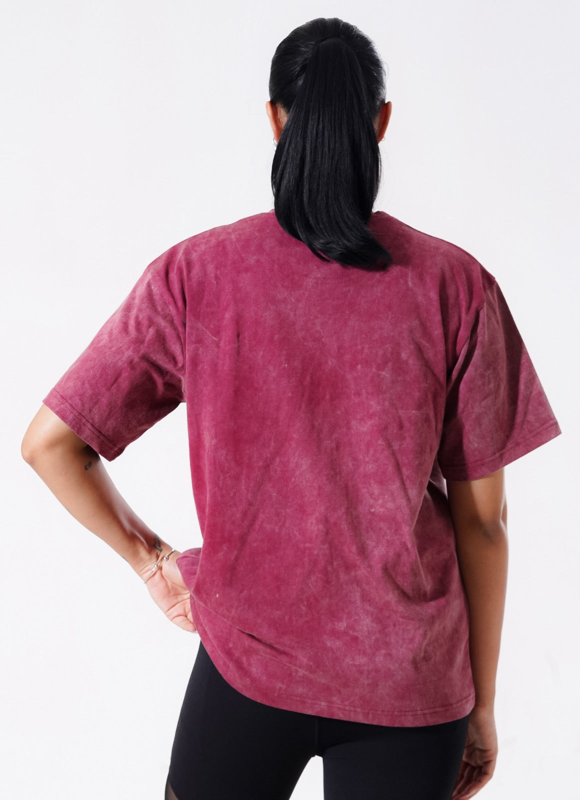 Drippy Acid Wash Tshirt - Maroon