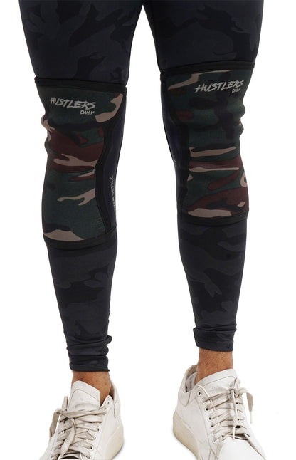 Compression Knee Sleeves Camo for Weightlifting | HustlersOnlyPK