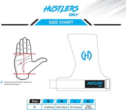 Diamond Fingerless Hand Grips Sizehart  | HustlersOnlyUK