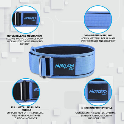 Self Locking Weightlifting Belt - Blue